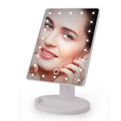 Image of LED Lights Touch Screen Makeup Mirror 360 Rotating