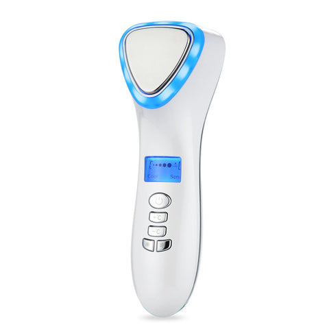 Image of Hot Cold Facial Massager Red Blue Led Light Therapy Anti-Aging