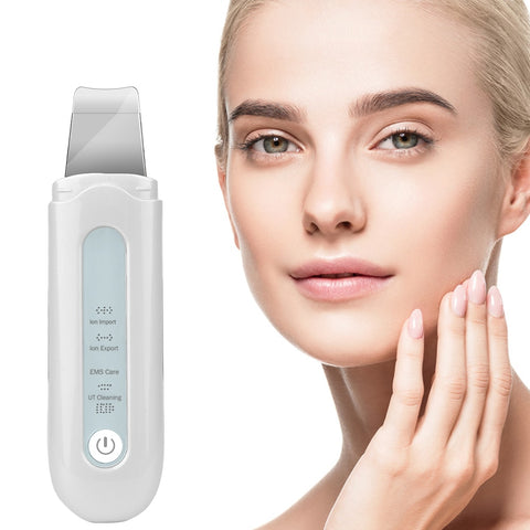 Image of Ultrasonic Skin Scrubber Ultrasound Ion Deep Facial Cleansing Machine Remove Blackhead Wrinkle Pore Clean Face Vibrator Massage