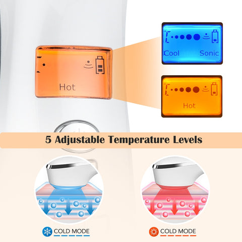 Image of Hot Cold Facial Massager Red Blue Led Light Therapy Anti-Aging
