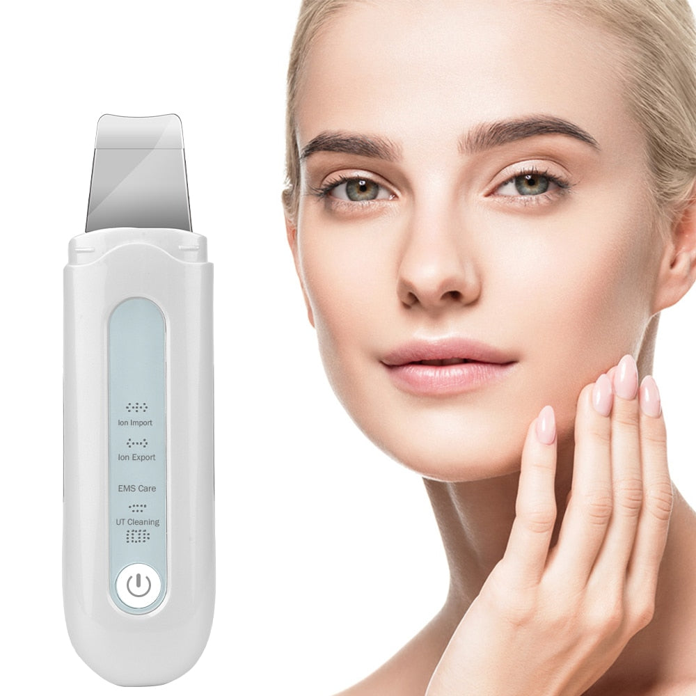 Ultrasonic Skin Scrubber Ultrasound Ion Deep Facial Cleansing Machine Remove Blackhead Wrinkle Pore Clean Face Vibrator Massage
