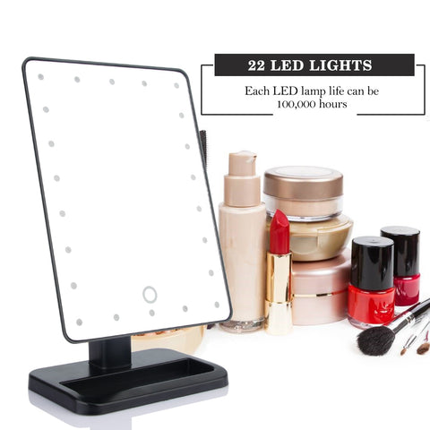 Image of LED Lights Touch Screen Makeup Mirror 360 Rotating