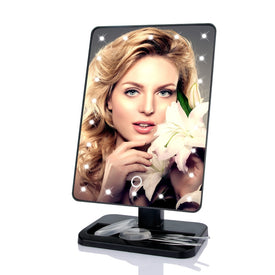 LED Lights Touch Screen Makeup Mirror 360 Rotating