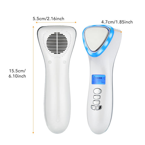 Image of Hot Cold Facial Massager Red Blue Led Light Therapy Anti-Aging 