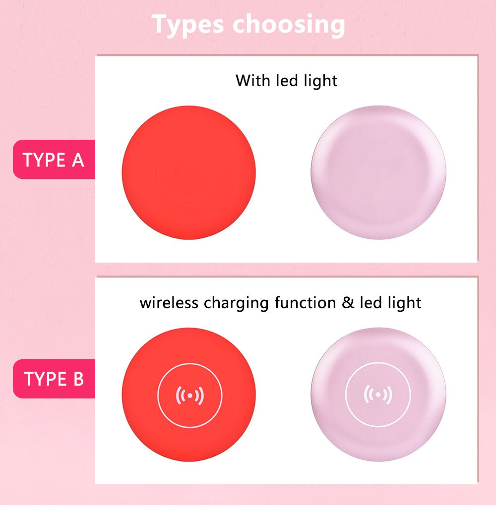 Portable LED Makeup Mirror Adjustable Lighted Mini Circular Travel Sensing Lighting Cosmetic Mirror Wireless USB Charging