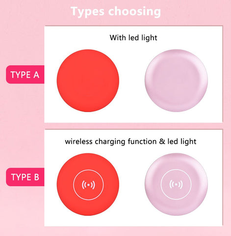 Image of Portable LED Makeup Mirror Adjustable Lighted Mini Circular Travel Sensing Lighting Cosmetic Mirror Wireless USB Charging