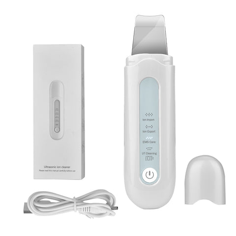 Image of Ultrasonic Skin Scrubber Ultrasound Ion Deep Facial Cleansing Machine Remove Blackhead Wrinkle Pore Clean Face Vibrator Massage